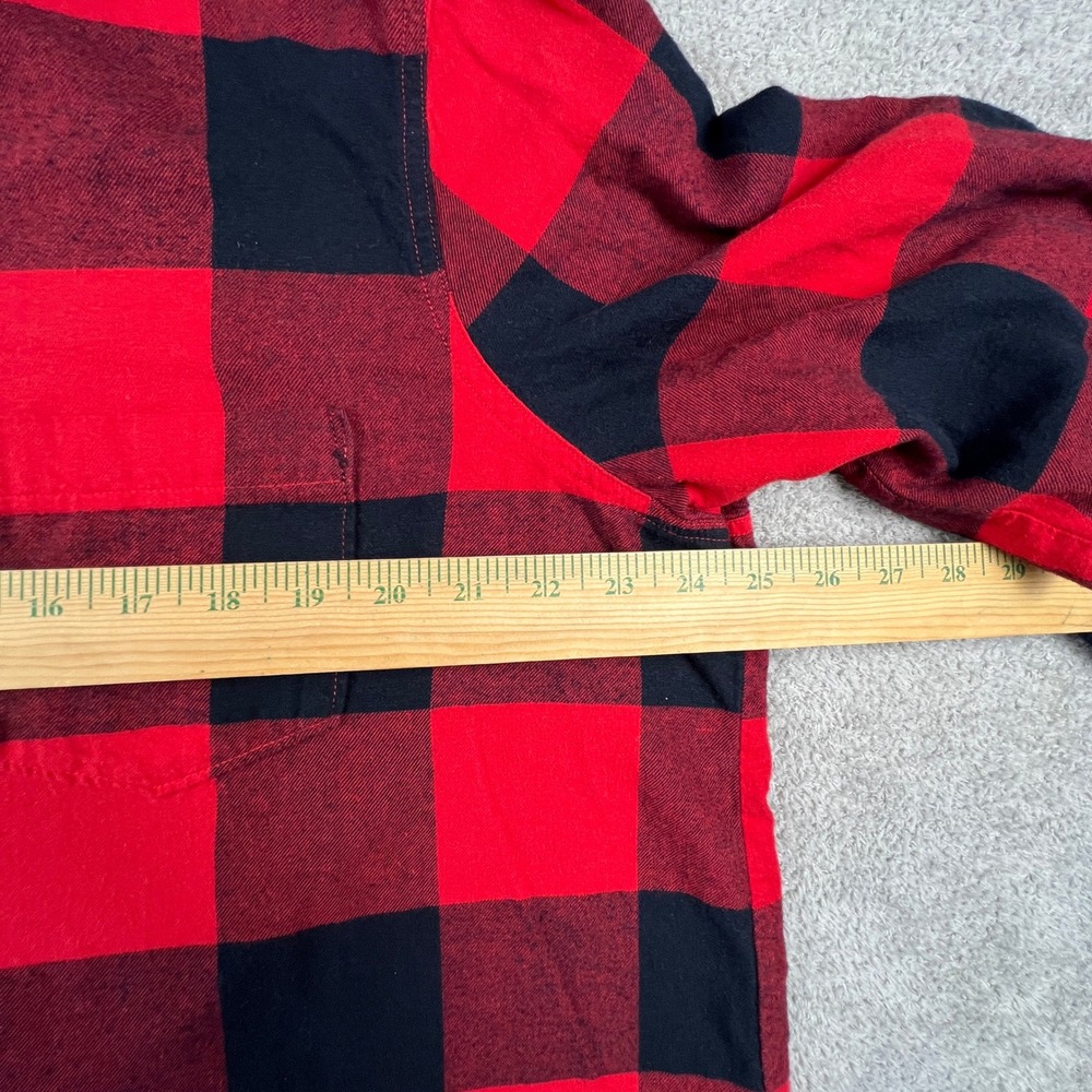 Old Navy The Classic Shirt Women's XXL Flannel Buffalo Check Red Black Button - Picture 6 of 13